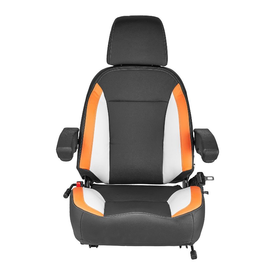 VEVOR Universal Forklift Seat, Tractor Seat with Adjustable Back, Armrest, Headrest Safety Belt, Secure Tractor Seat with Micro Switch, Ergonomic Lawnmower Seat for Skid Loader Bulldozer