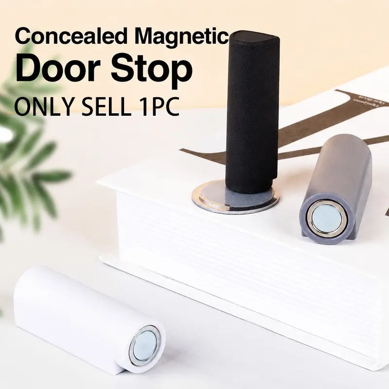 Magnetic Door Stopper No Drilling, Invisible Silent Self-Adhesive Indoor Door Bracket, Home Use, Easy Installation, Quiet Operation, Doorstop