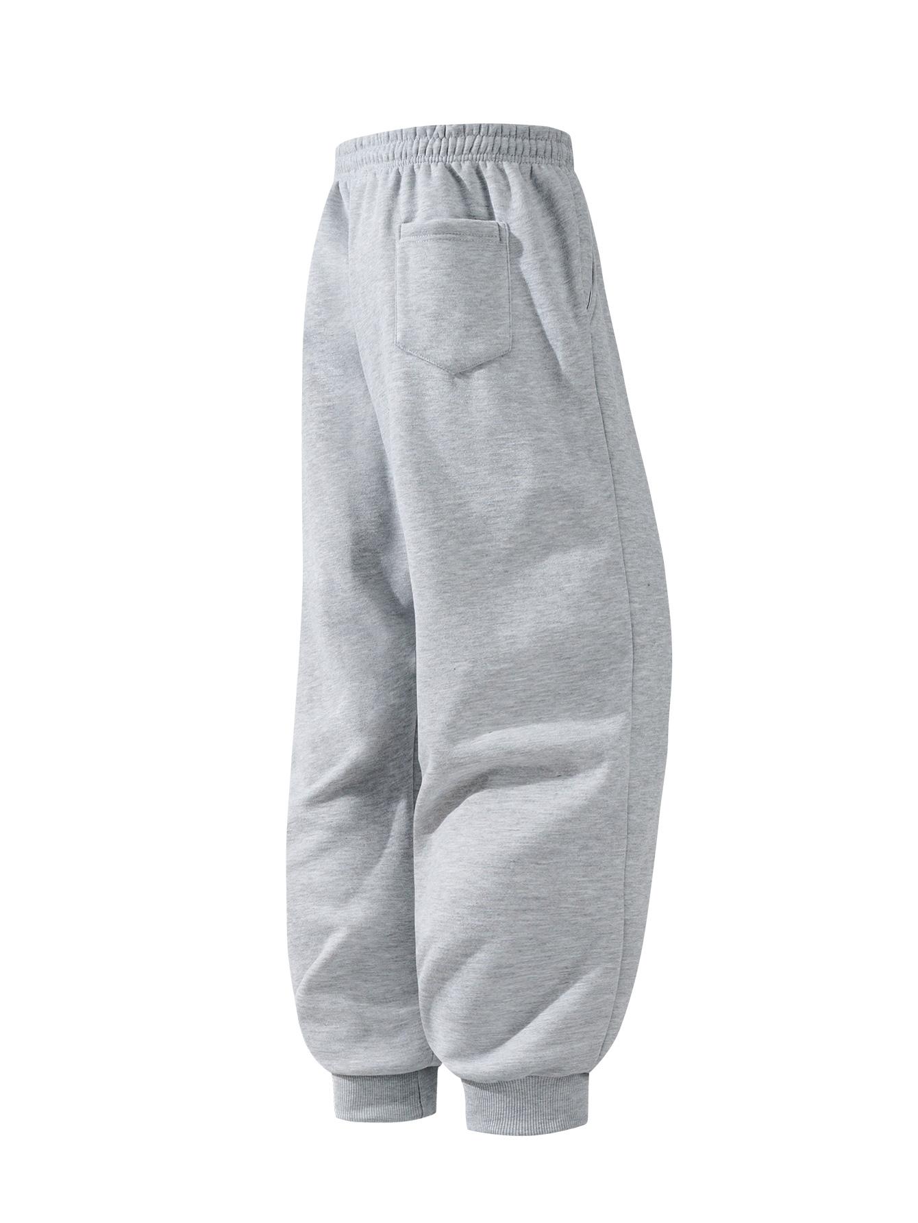 [2 Pack Solid Color Joggers] Men's Ankle-Length Sports Pants for All Seasons - Comfortable & Versatile Workout Running Sweatpants in Black Grey Beige & Dark Grey Two-Piece Set of Solid Color Sports Pants Made from Durable Polyester Fibers