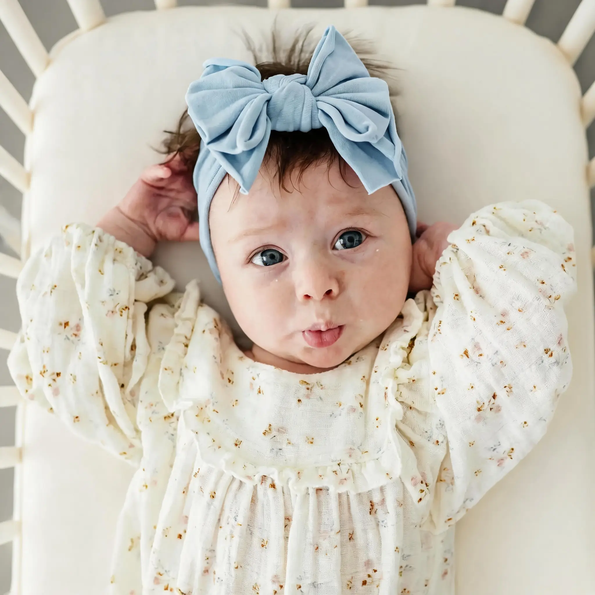 soft nylon/spandex wide headband with bow
