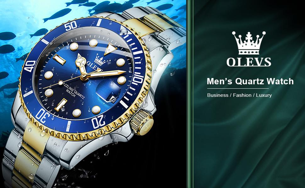 Men's Luxury Dress Watch Blue Dial 40mm Stainless Steel Band Rotating Quartz Analog Waterproof Luminous Big Face Boss Wrist Watch Springtok Men's Luxury Dress Watch Blue Dial 40mm Stainless Steel Band Rotating Quartz Analog Waterproof Luminous Big Face Boss Wrist Watch Springtok