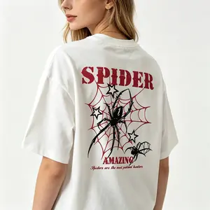 "Spider Wonder Red Webs Black Spiders Design" Graphic Unisex Tee |   All-Season Breathable Top