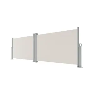 71'' x 236'' Double Retractable Side Awning, Double Side Awning Sunshine Privacy Divider Wind Screen, Rust-Proof Privacy Screen Outdoor for Patio Pool Deck Backyard