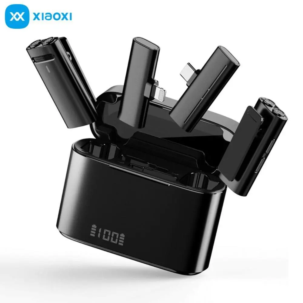 M31 Wireless Lavalier Microphone 2TX+2RX, Noise Cancelling Dual Mic for Live Streaming & Short Videos, Compatible with Android & iOS Phones, iPad, Tablet, Laptop.