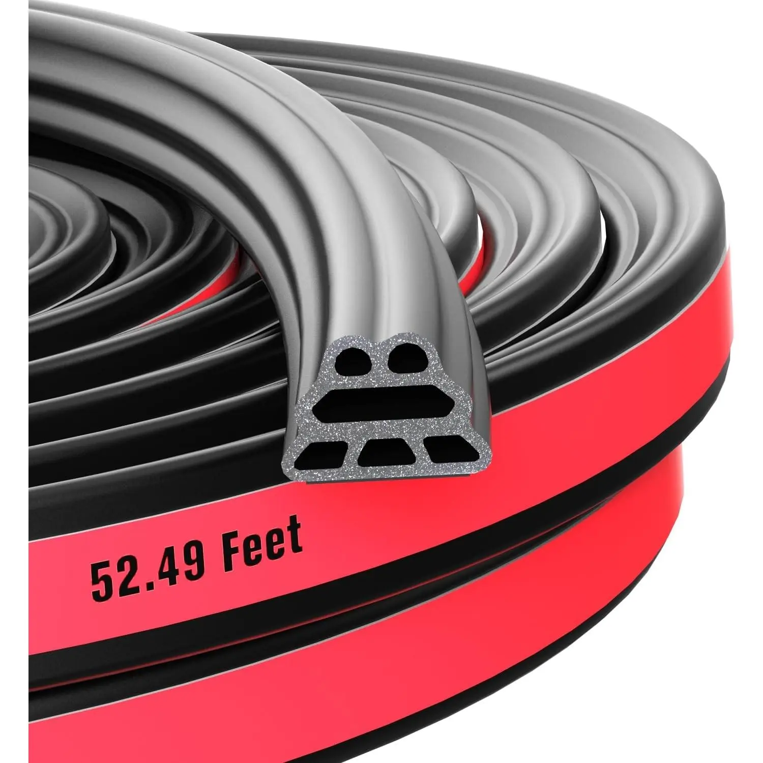 Door Seal Strip 3-Layer Pyramid Self Adhesive Rubber 52.49 Ft | Automotive Weather Stripping,  Soundproofing Weatherstrip, Sealing Strips for , , Trunks, RVs and Hoods