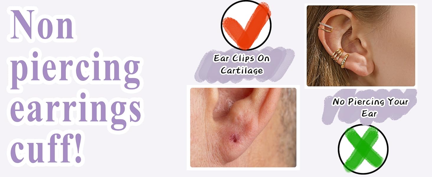 12Pcs Ear Cuffs For Women Non Piercing 18K Gold Plated Cuff Earrings Clip On Cartilage Wrap Earring Adjustable Earrings Set