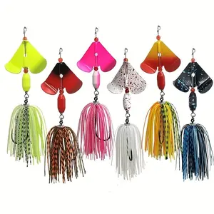 1PC Premium Silicone Swimbait with 19g Jig Head & Windmill Spinner Skirt – 14.5cm Weedless Soft Fishing Lure, Rotating Blade Design, Snag-Resistant Bass & Pike Gear for Men, Freshwater Saltwater