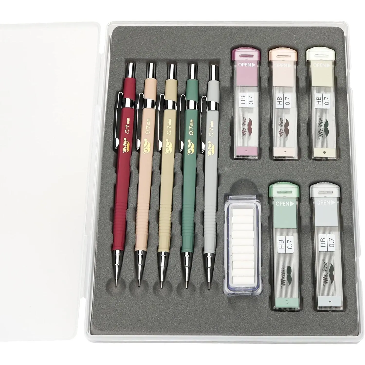 - Mechanical cil Set with Lead and Eraser Refills, 5 Pack
