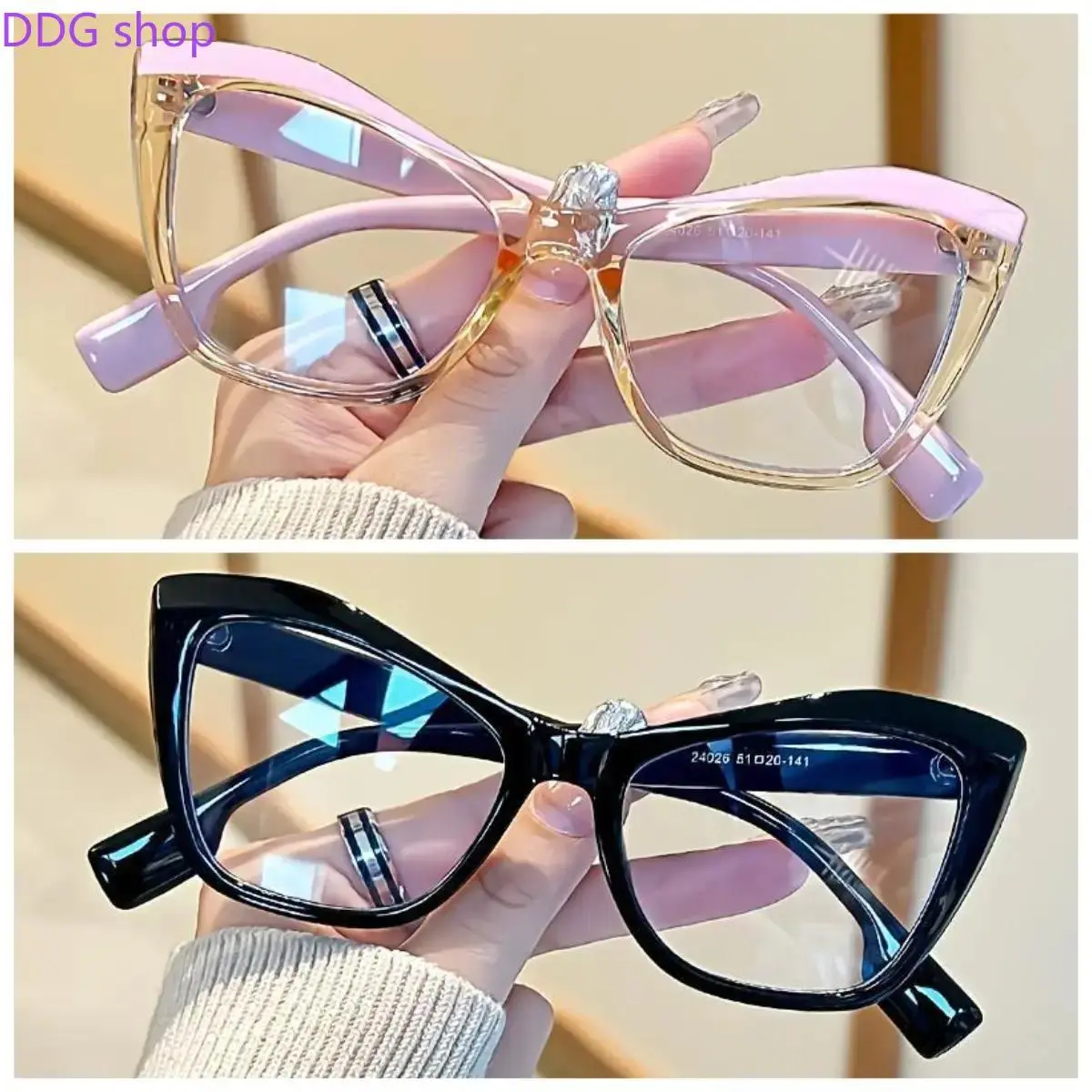 Y2K Cat-Eye Transparent Glasses for Women – Ultra-Lightweight Anti-Blue Light PC Frame, Pink and Clear Stylish Eyewear, Perfect for Street Fashion, Instagram Photos, and Daily Wear Vintage outdoor fall Small Oval Women's Glasses sunglass ses SpringStateme