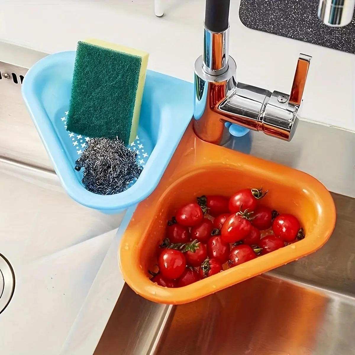 Compact Swan Plastic Kitchen Colander - Multi-Use Strainer Basket, Drain Rack for Vegetables, Fruits, Small Size