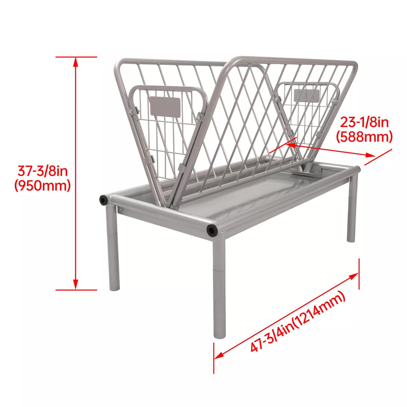 Steel Outdoor Heavy Duty Hay Livestock Feeder for Goats, Sheep, Miniature Horses Feeding Steel Outdoor Heavy Duty Hay Livestock Feeder for Goats, Sheep, Miniature Horses Feeding