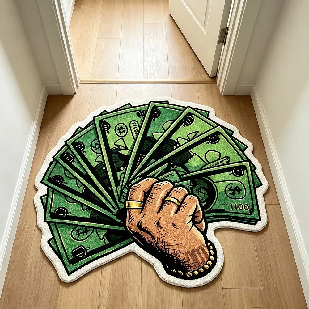 Creative Cartoon Glove Rug, Unique Trendy Money Shape Carpet, Home Decor for Living Room, Bedroom, Entryway, Bathroom, Gaming Room