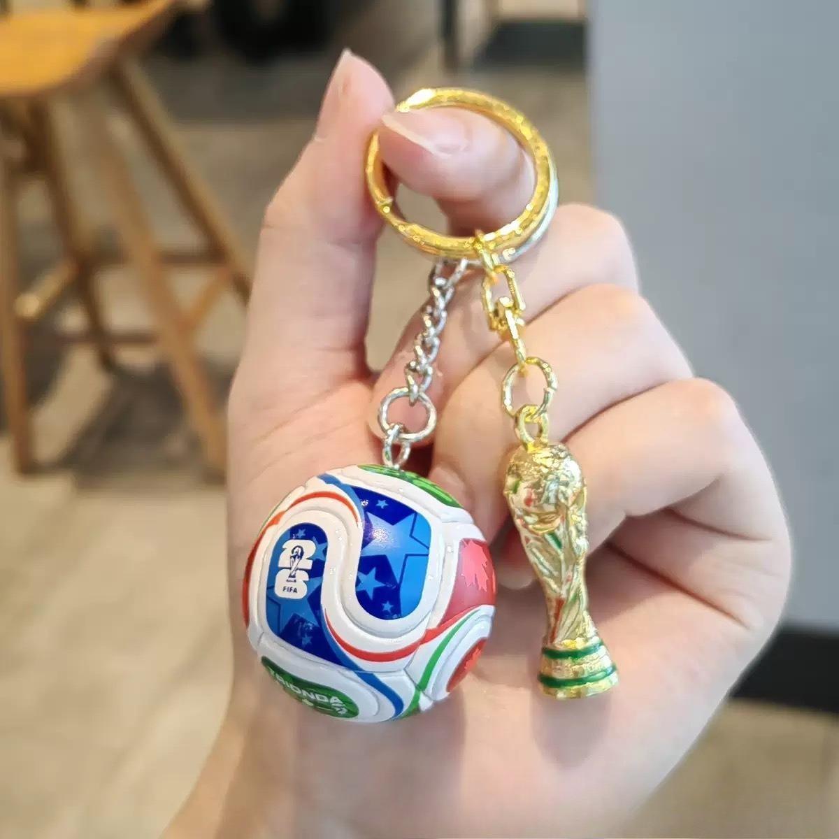 Aesthetic 2026 World Cup Keychain - 3D Gold Trophy Soccer Pendant, Trendy Backpack Accessory, Soccer Fan Keepsake, Durable Sports Souvenir Keyring