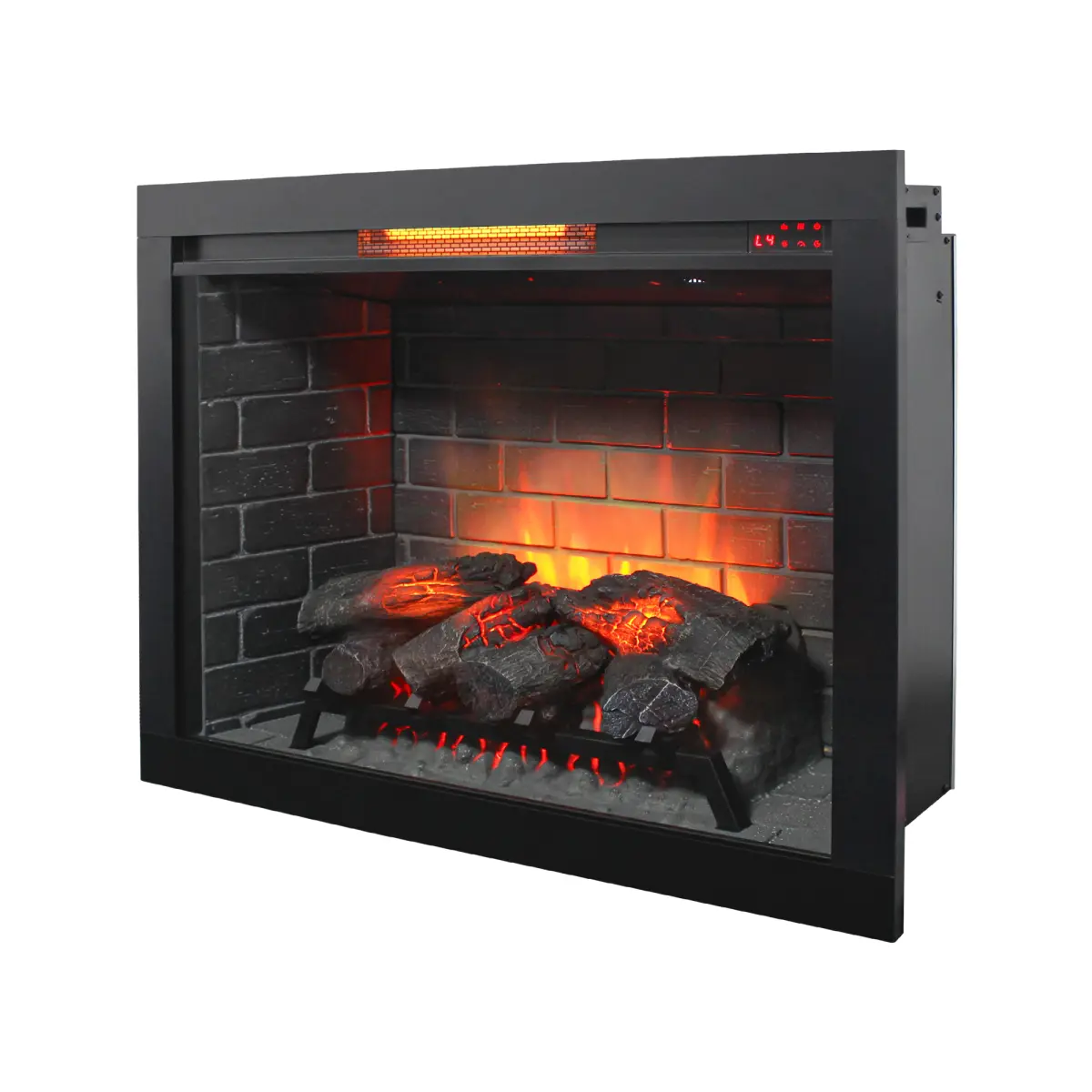 33-in Rectangular Infrared Electric Fireplace Insert with Removable Trim Kit, Touch Panel, Metal Body, Heat Output Home Decor Heater