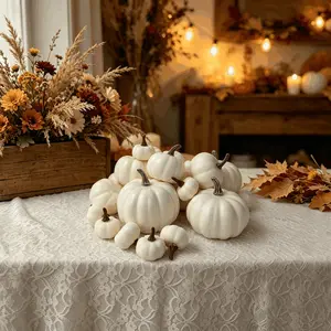 18-Piece Mixed Foam Pumpkin Decorations, Thanksgiving Halloween Home Desk Decoration, DIY Craft Materials, Wedding Window Display Props
