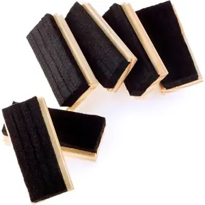 6 Pack Premium Dustless Wool Felt Wood Chalkboard Eraser Cleaner for Teachers & Kids