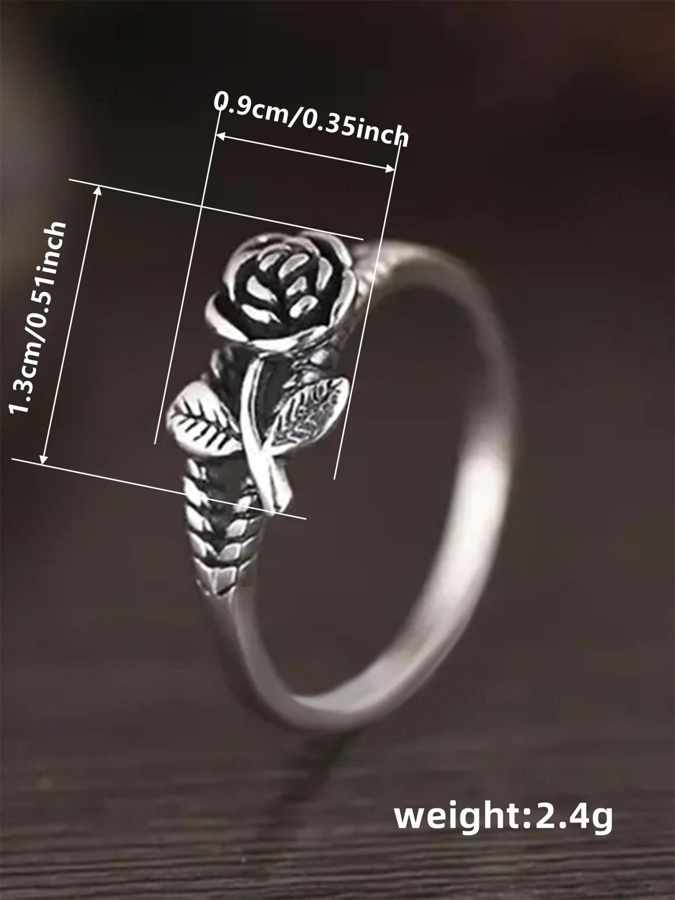 Women's Elegant Flower Design Engagement Ring, Promise Ring Gf, Trendy All-match Promise Ring for Women & Girls, Fashion Vintage Jewelry As Gift for Daily & Party Decor, Wedding Promise Rings, Rose Flower Ring