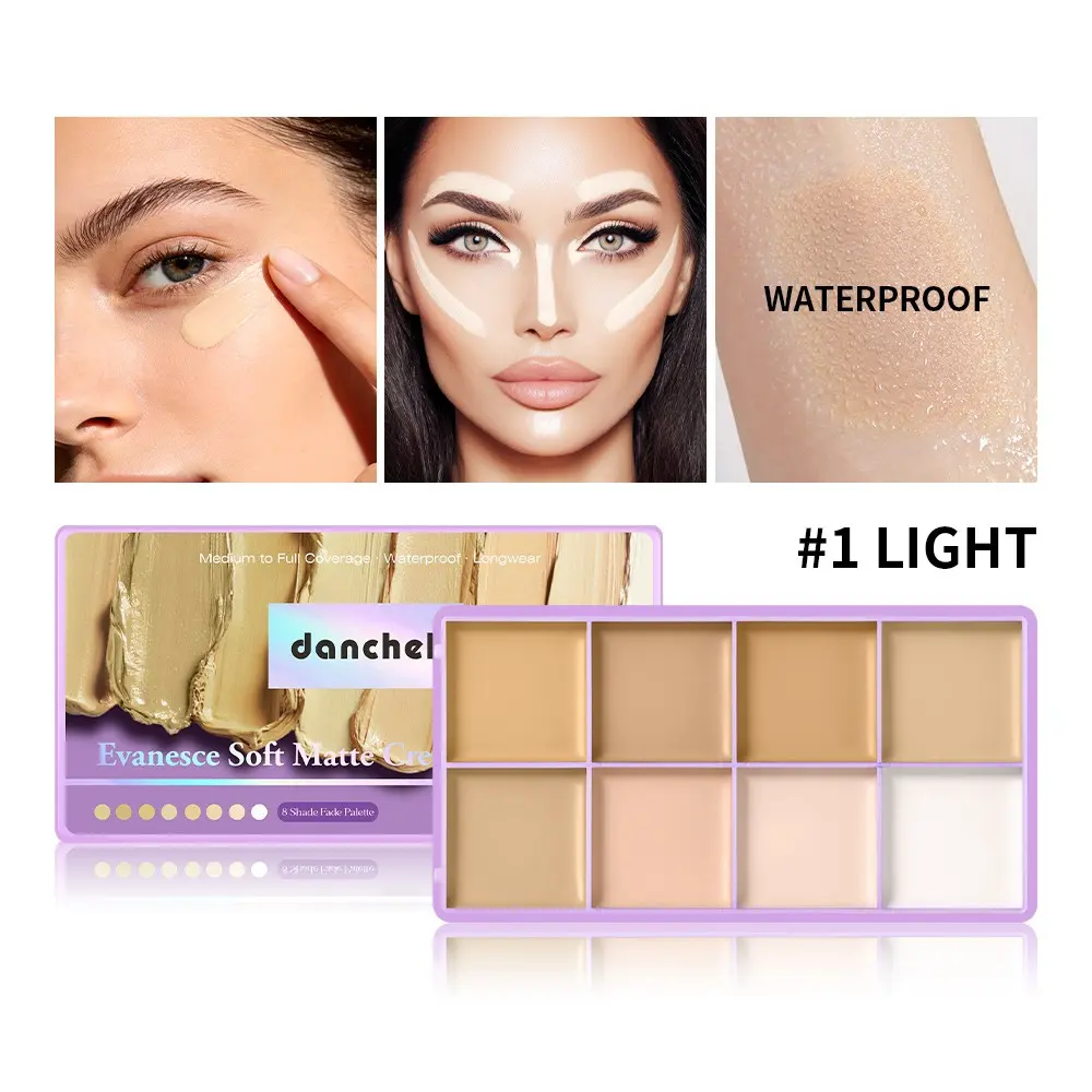 Senmu Eight-Color Concealer Palette, Covers Acne Marks, Dark Circles, Under-Eye Bags, Brightening Multifunctional Makeup Palette