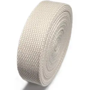1 Inch Webbing Strap – Heavy Duty Polyester Cotton-Like Tape, 5.5–6 Yards, Eco-Friendly Dye, Washable & Durable for DIY, Sewing, Tote Bags, Pet Leashes, Outdoor Gear (Beige)