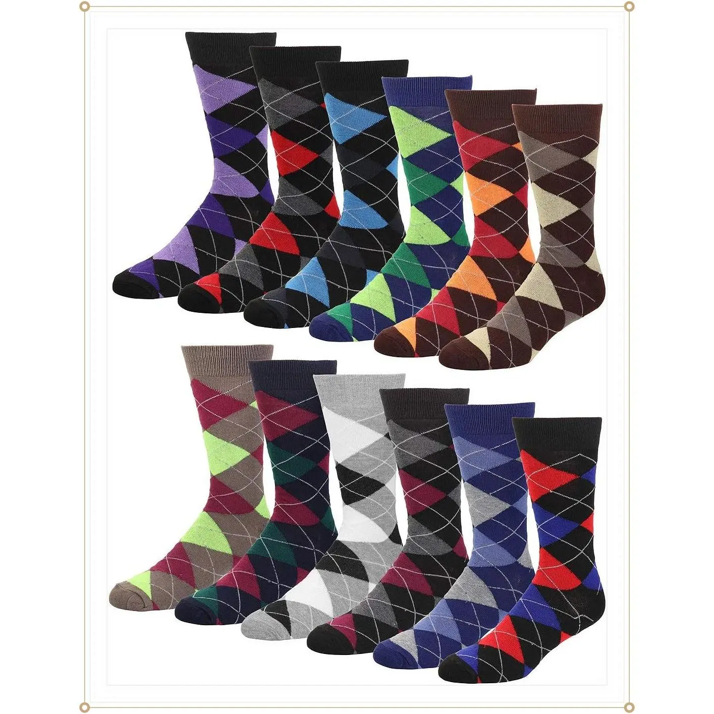 Men Colorful Funny Novelty Crazy Combed Casual Dress Socks & Argyle SocksGift