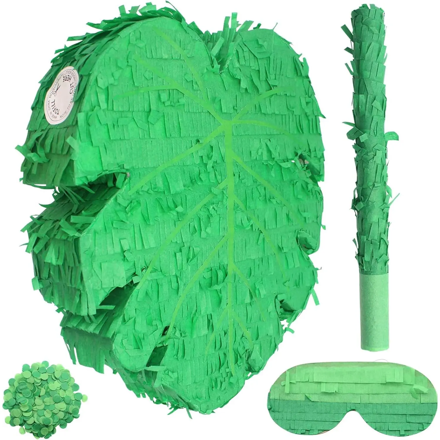 Large Tropical Palm Leaf Pinata, Luau Party Decorations with Bat, Blindfold & Confetti Bag - Game Accessory for Hawaiian, Jungle Theme Summer Birthday Parties