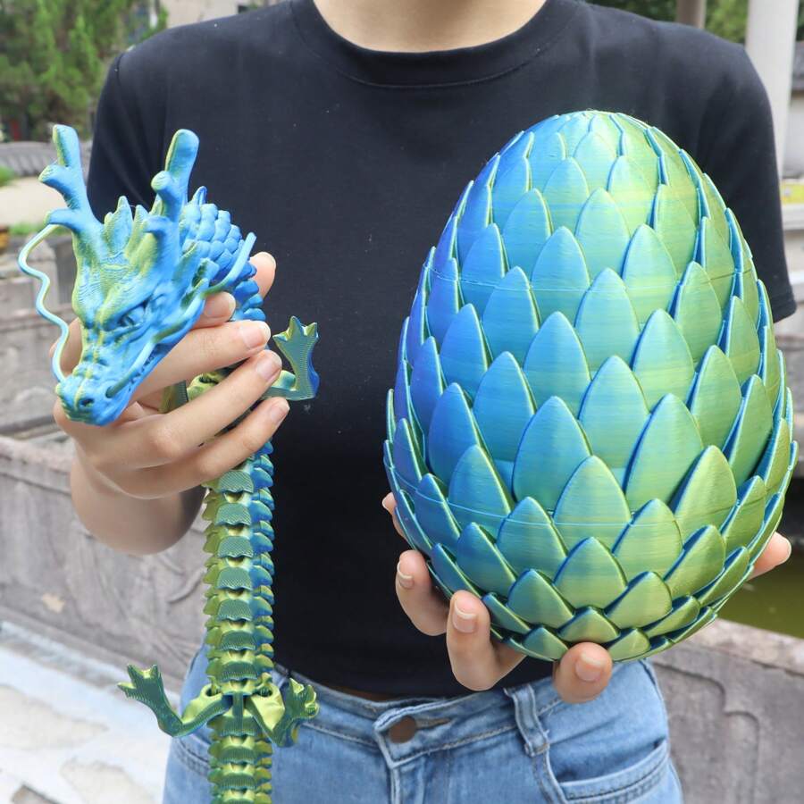 Huge 18cm Dragon Egg & 60cm Dragon, Home Decor Gifts, Party Supplies Gifts,Articulated 3D Printed Dragon Egg Decor, Thanksgiving Gifts,Stress Relief Toys For Adults, 3D Printed Animals,fidget toys,Festive & Party Supplies - Party Gifts - Party Concessions