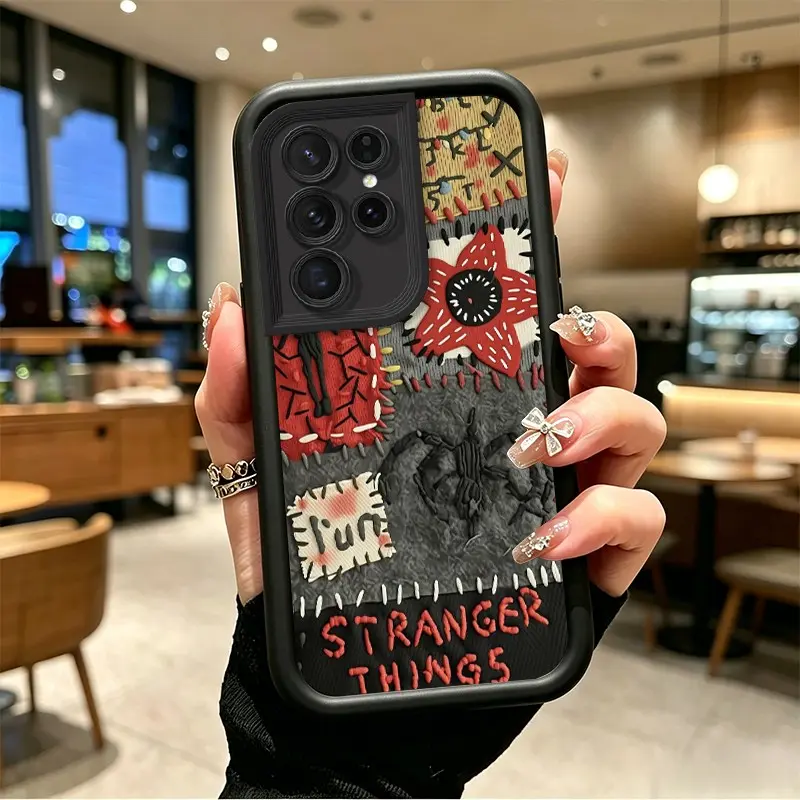 Phone case for Samsung GALAXY S21ULTRA Gift TPU Enhanced Peotection Stranger Things 5 Themed Patch Phone Case Full cover protection Celestial Eye Layered Phone Case BO-JT-M9K8