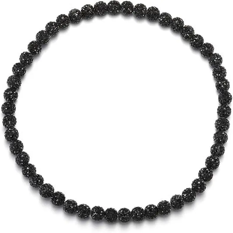 Bling Beaded Necklace for Men, Rhinestone Chain with Baseball Beads Shiny  Drip Accessories,  Gifts for Players and Fans
