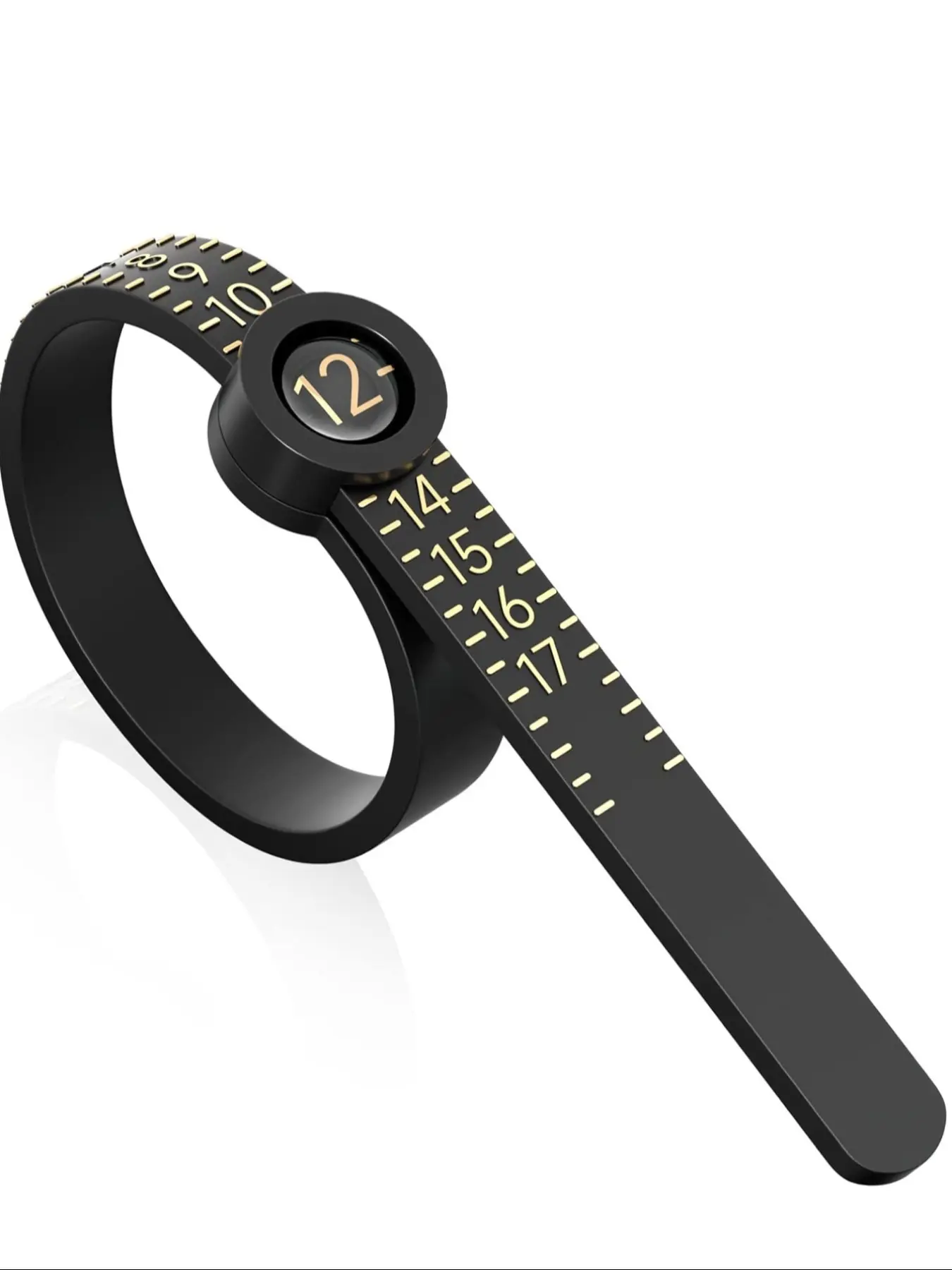 1pcs Magnifying Glass Ring Measurement Tool, PU Material Adjustable Size Ring Scale, Essential Jewelry Measuring Device