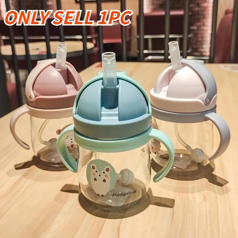 Water Cup Summer Baby Milk Straw Cup with Handle, Infant Learning Drinking Cup, 2 Years Old Kindergarten Water Cup, Leakproof Sippy Cup, Toddler Straw Cup