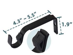 H.VERSAILTEX Curtain Rods for Windows Adjustable Length 1 Inch Diameter Bedroom, Kitchen, Living Room Curtain Rod with Classic Round End Caps