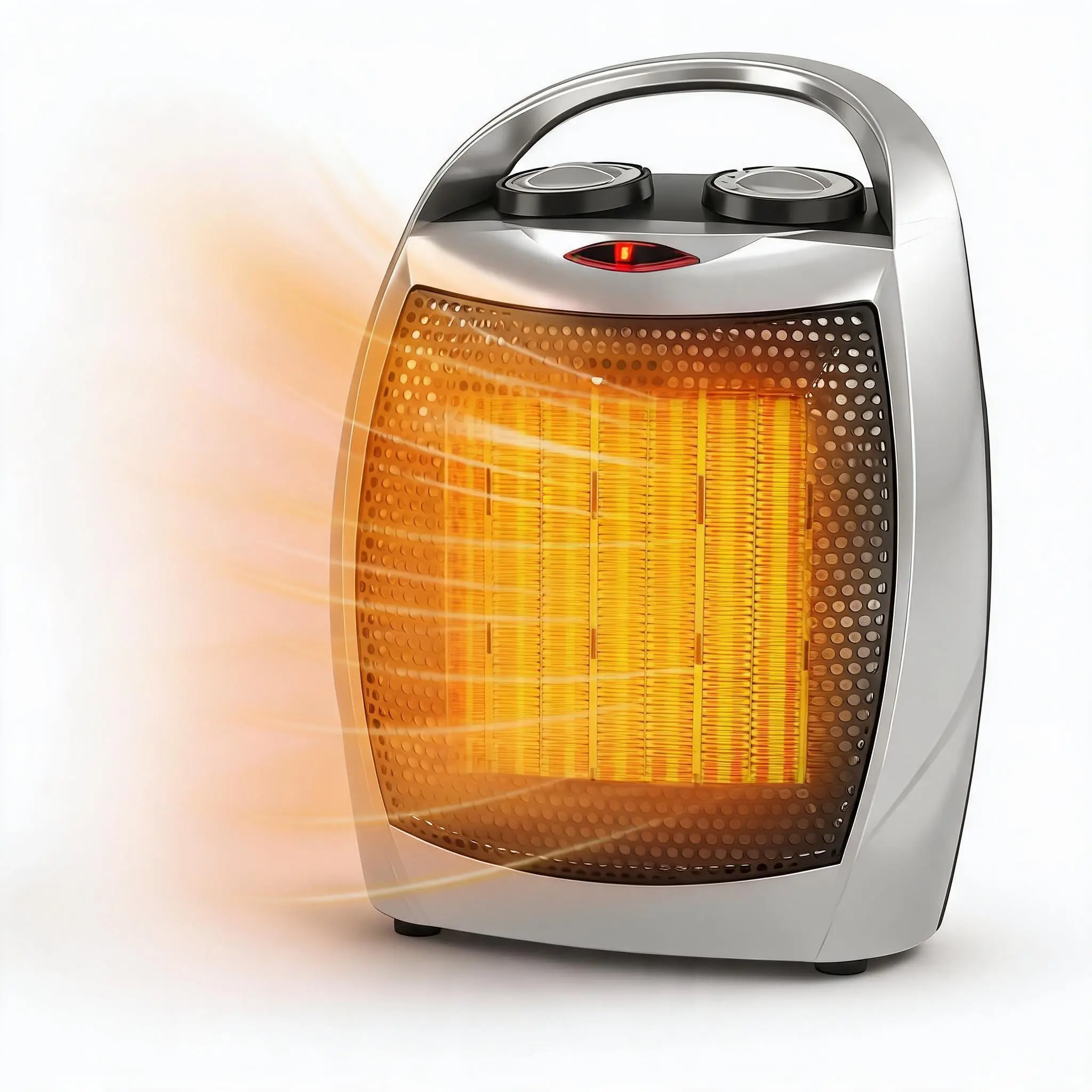 Garvee Portable Electric Ceramic Space Heater, 1500W/750W 2-in-1 Fast Heating Desk Heater & Fan with Thermostat, Quiet <45dB Tip-Over & Overheat Protection for Office Room Under Desk Use