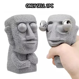 Moai Statue Slow Rebound Stress Relief Toy, Soft Fun Shape, Vivid Expression, Calms Anxiety, Ideal for Adults and Kids, Funny Gift