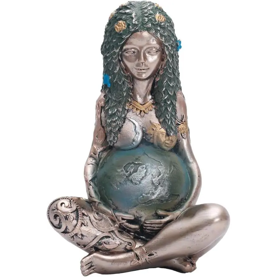 Goddess Statue, Gaia Statue Mother Earth Nature Moon Statues  Decor |  Yemaya Statue  Witchy  Figurine  Room Decor Garden Decoration Earth Day Decoration