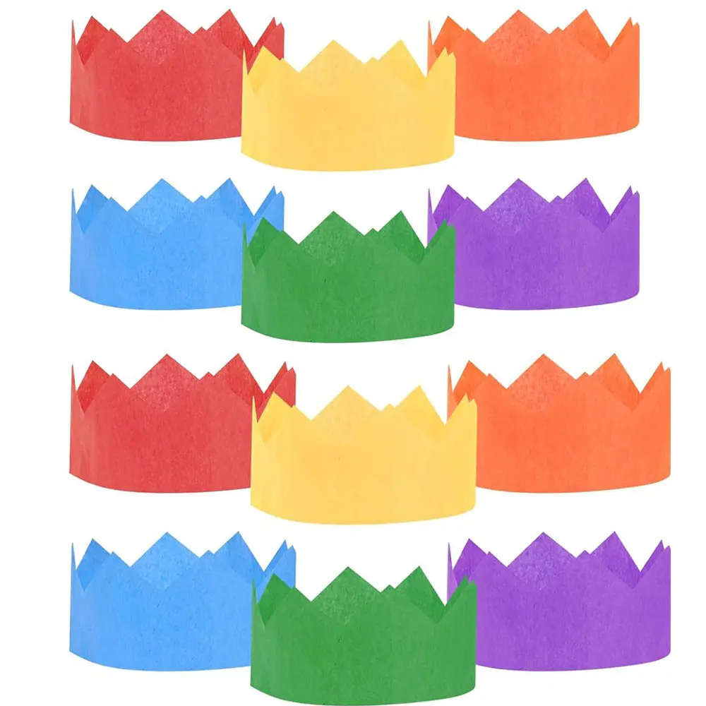50pcs Tissue Paper Christmas Cracker Hats, Assorted Colours, Christmas Party Celebration Hats, Xmas & Wedding Crackers