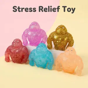 Interesting Chimpanzee Pinch Music, Cute Sensory Fingertip Toys, Soft Squeeze Slow Rise Pressure Relief Toys, Fun Design Party Gifts (random Colors)