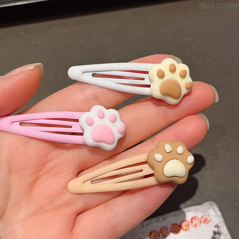 6pcs Cute Cat Paw Hair Clip Set for Women & Girls, Minimalist Decorative Anti-Slip Headwear Suitable for Thick Hair, Lovely Daily Fashion Hair Accessories, Perfect Small Holiday Gifts