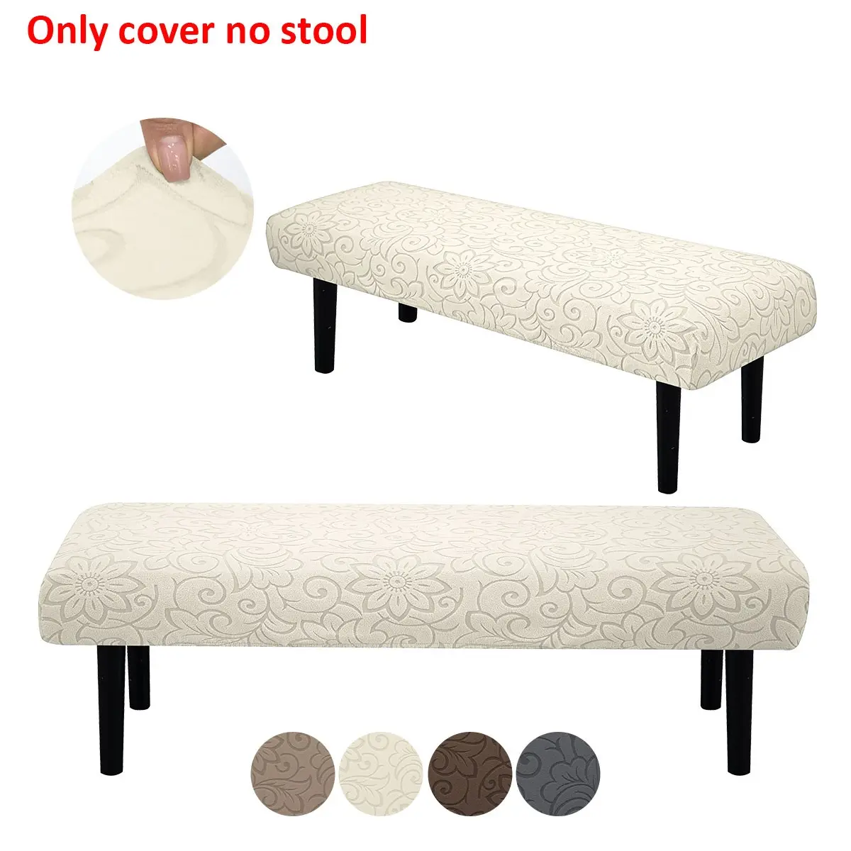 Elastic Woven Floral Long Bench Cover, Detachable and Washable Seat Protector, Suitable for Restaurant, Living Room, Bedroom, Bench Seat Covers
