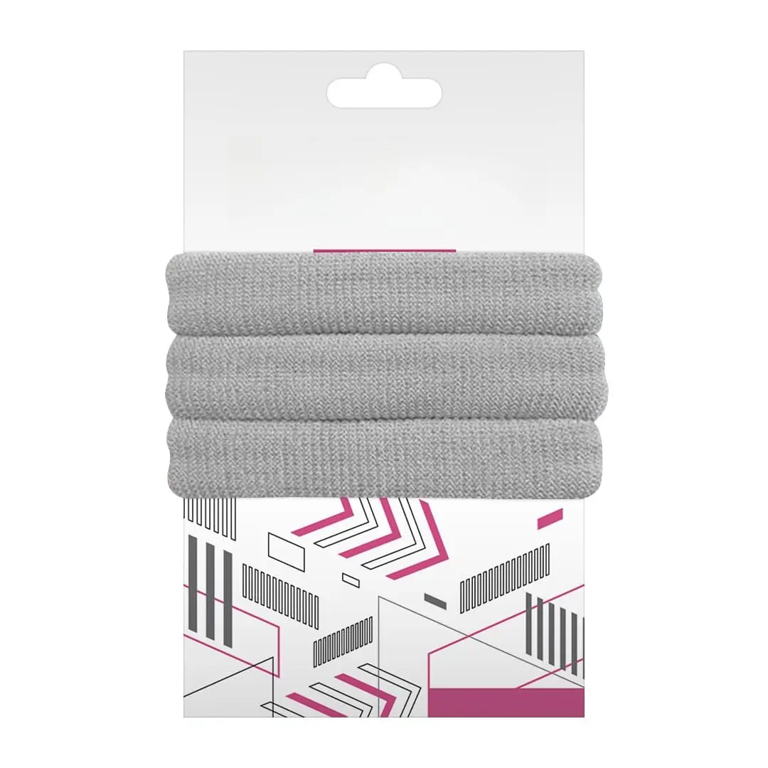 Elastic Hair Ties No  for Thick Hair, Light Gray 3 Pack | Elastic Hair Scrunchies for Women -  Non-Slip Ponytail Holders for Curly Hair, Large Scrunchies No-Pull Hair Bands