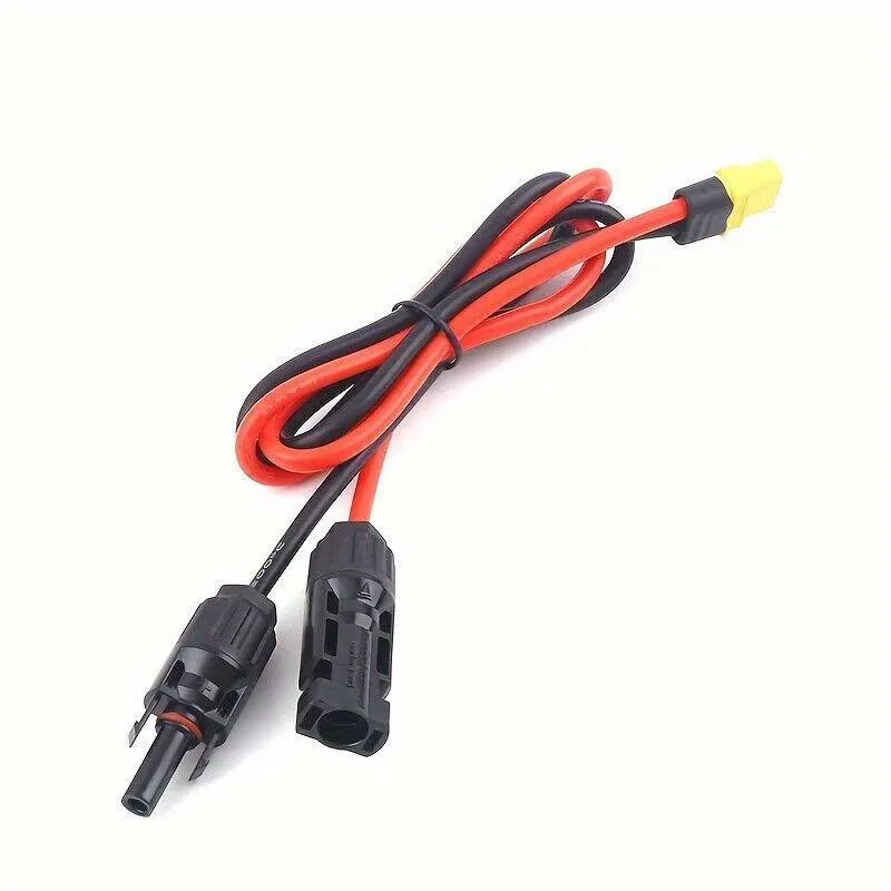 12AWG Tinned Copper Wiring - XT60 Female to Solar Connector Cable, Voltage Dropless, IP67 Waterproof, Chemical Insulation AWG Wires for Portable Solar Generators, Wind Power Charge Controllers, Silicone