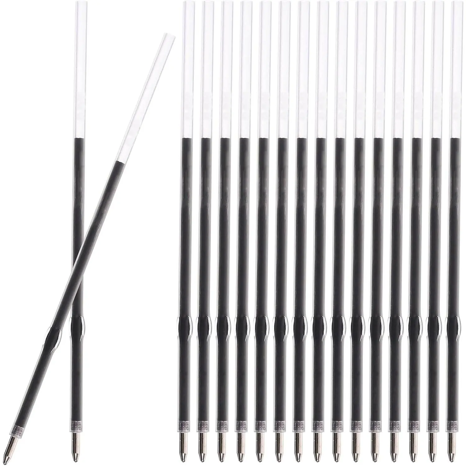 Retractable Ballpoint Pen Refills 30 count 1mm, Medium Point 4.2 Inch Black Ink Refills Smooth Writing for Click Pens