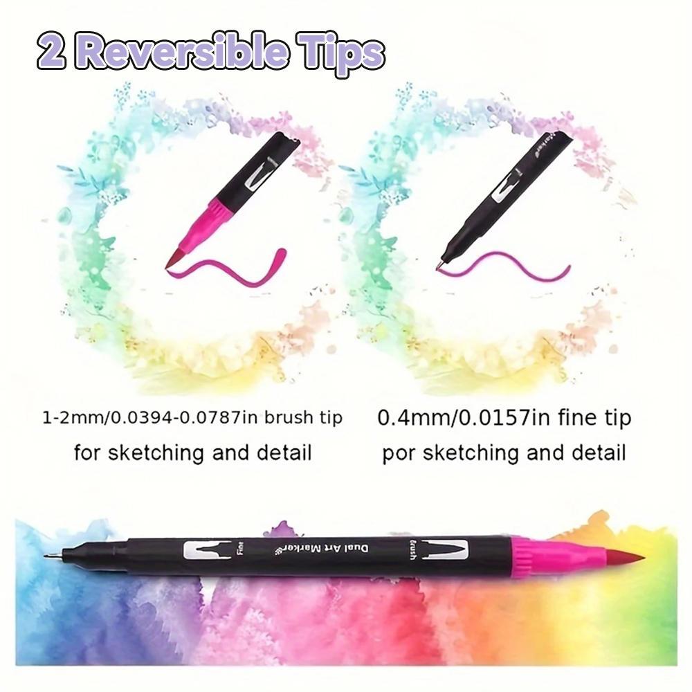 72/100/120/168 Color Dual-Ended Markers Art Brush Set Art Materials for Children, Professional Drawing and Doodling Supplies for School and Home