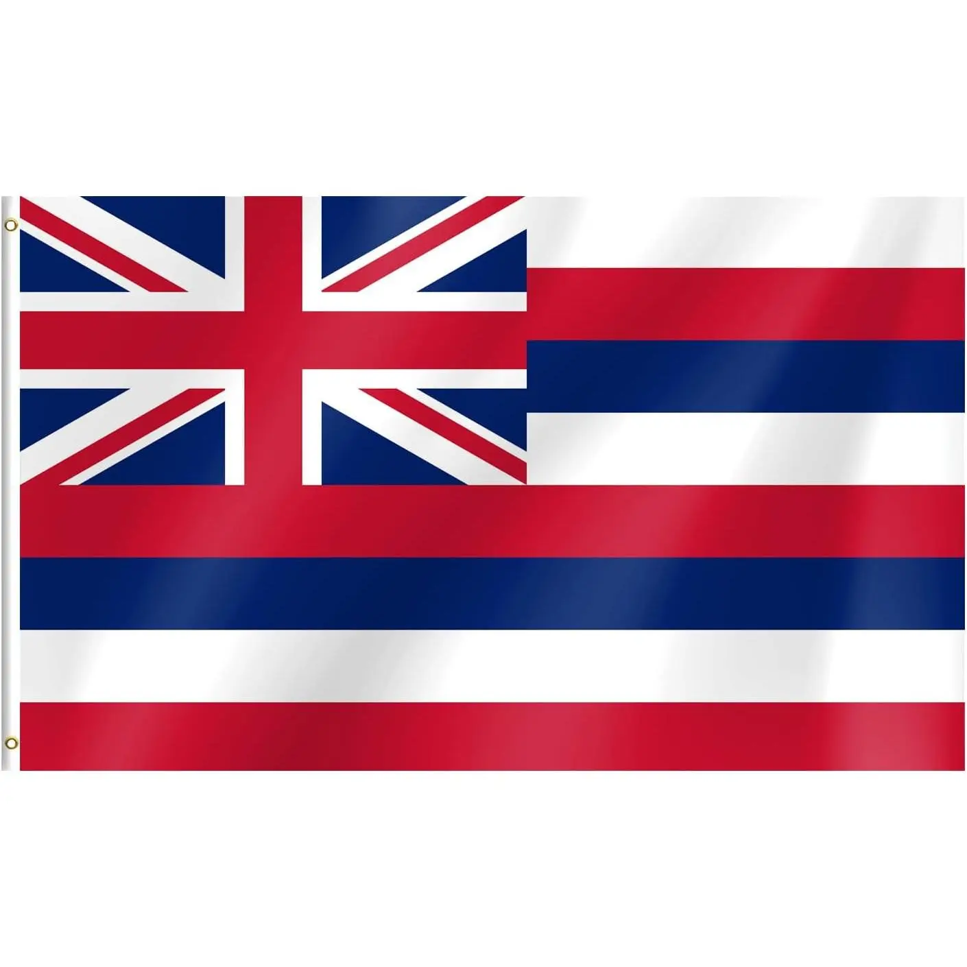 Hawaii State Flag - Union Jack Upper Left, Horizontal Red White Blue Stripes, US Pacific State Patriotic Lightweight Decoration Banner for Beach Parties