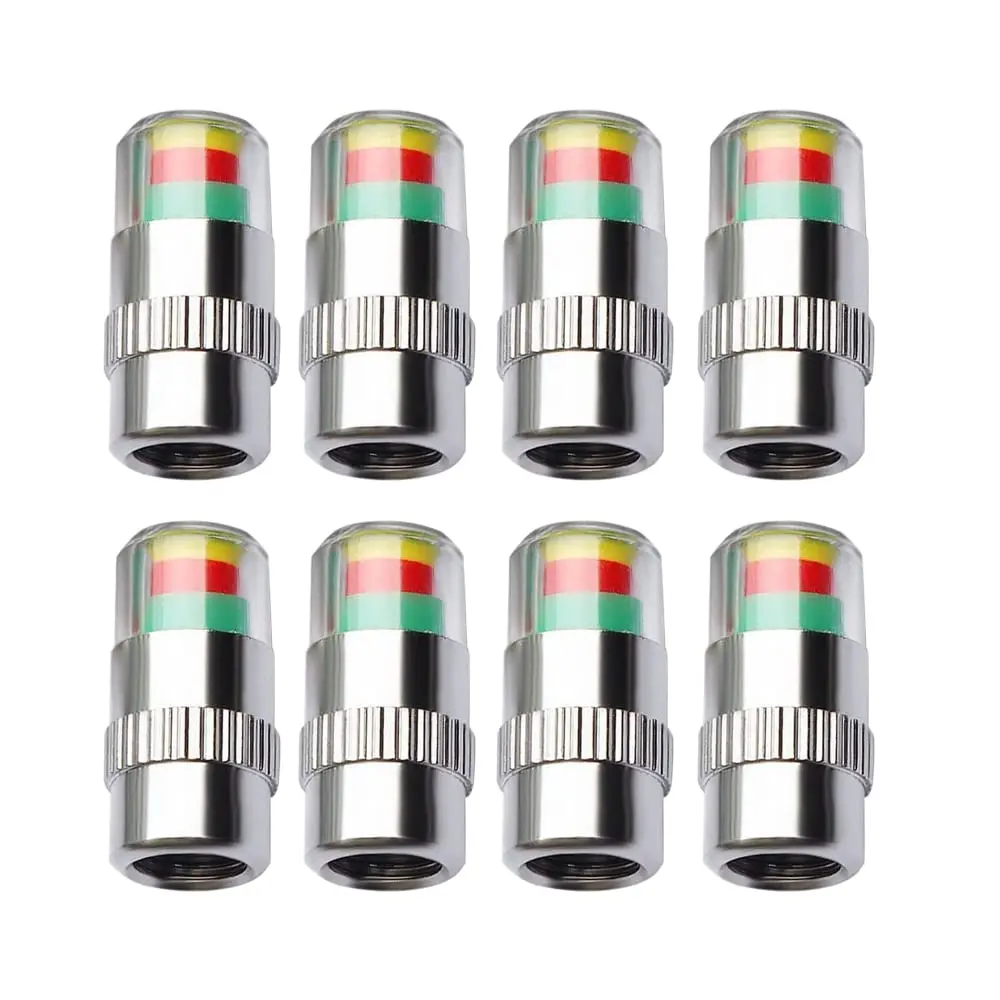 8Pcs  Tire Pressure Monitor Gauge Valve Stem Caps Sensor Indicator, 2.0-2.3bar 32-to-35 PSI with 3-Color Eye Alert Easy to Read