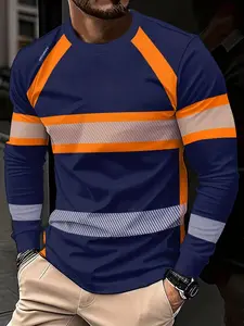 Men's Casual Long Sleeve T-Shirt, All-Over Print, Fitted, Breathable, Durable Fabric, Outdoor Wear, Menswear, Available in, Neon