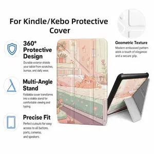 For Kindle/Kobo/Tolino Case, with stand Cute Cat Bedroom Scene for New Kindle 11Th 2019, for Kindle 11th Generation Case for Kindle 11Th (2022/2024), 6-Inch, 7-Inch Kindle Paperwhite 12Th Generation 2024 Vision Color (2024) /Vision 6 (2021）/Shine Color (2
