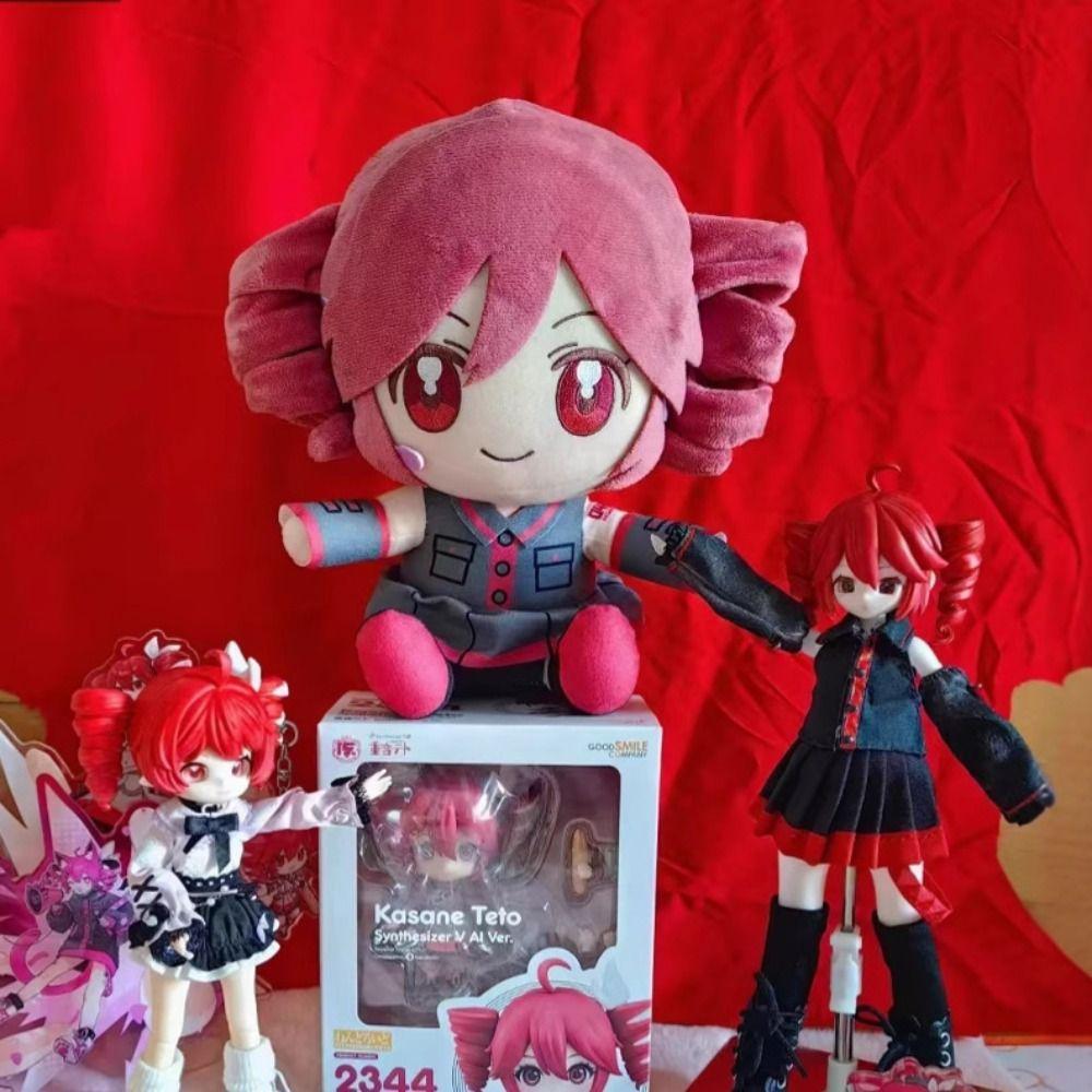 Anime Peripherals Kasane Teto Plush Soft Pillow Home Decor Plushie Diva Vtuber Kawaii 20cm Stuffed Teto Toy Children Adults