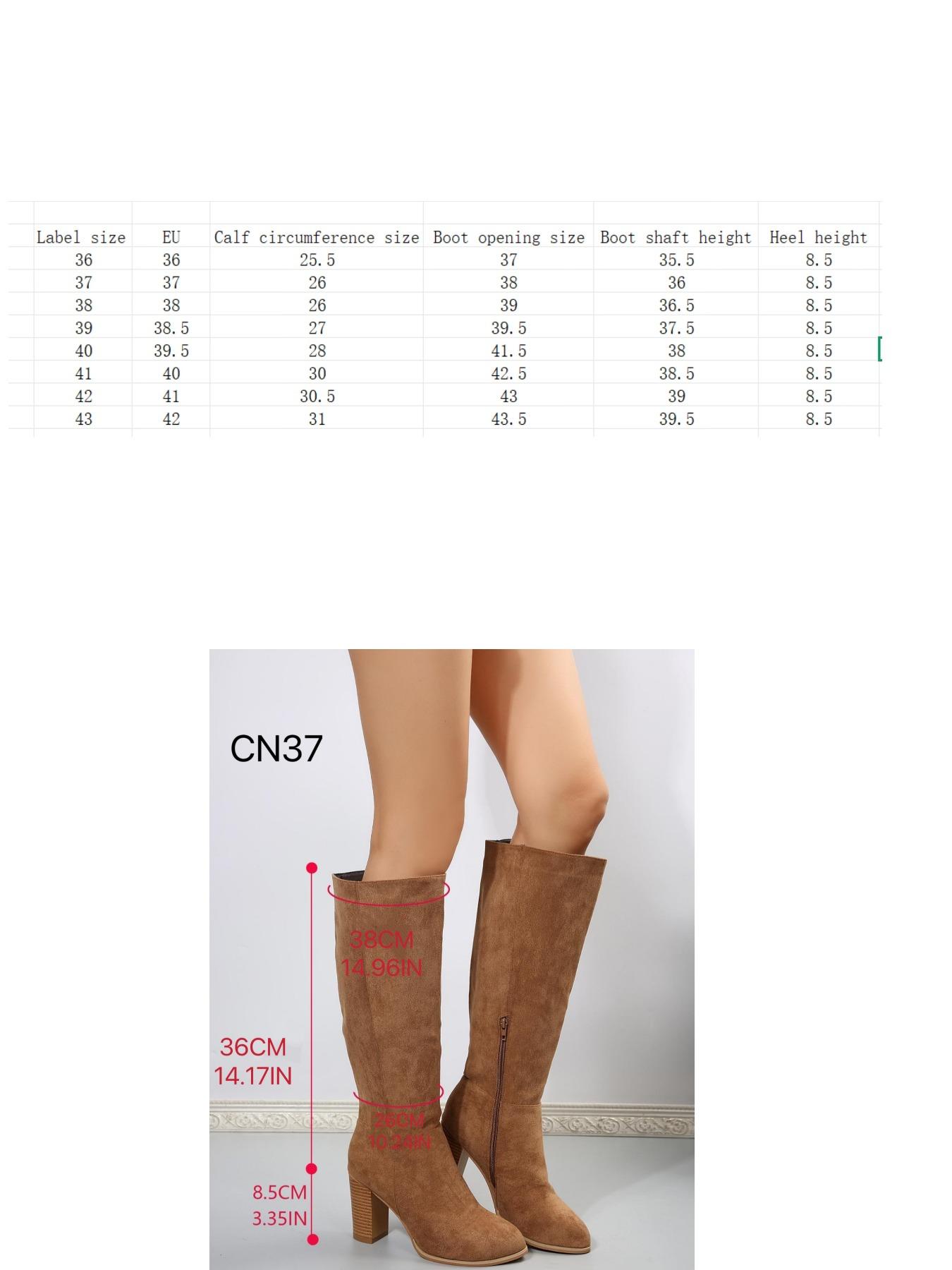 Women's Fashionable Solid Zipper Design Boots, Casual Comfortable Knee High Heels Boots for Daily Wear, Non-slip All Match Pointed Toe Winter Shoes for Party, Club, Brown, Elegant Boots