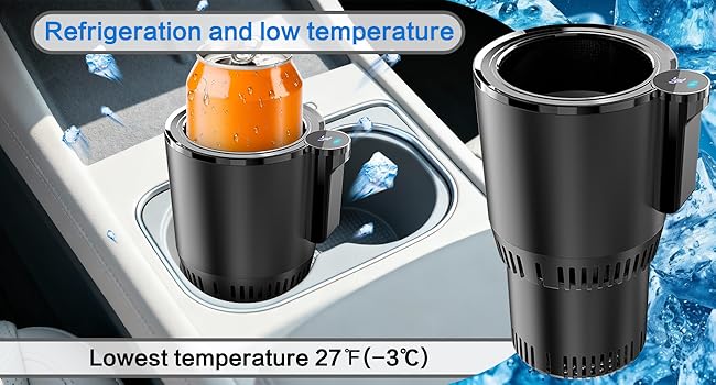 Portable 2 in 1 Smart Car Cup Cooler & Warmer – Chill or Heat Your Drink on the Go – Digital Display| Fits Mugs, Tumblers & Bottles – Perfect for Road Trips, Daily Commute & Office Desk