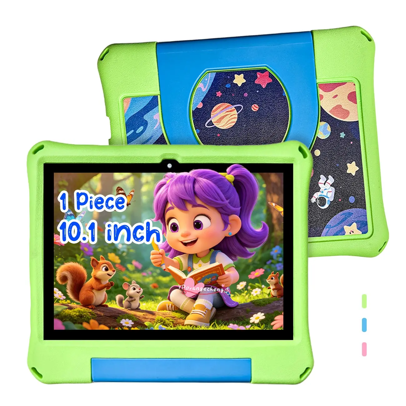 TikTok New Arrival | 10.1" Gaming Tablet | Cute Fun Design | Work Study Entertainment All-in-One | HD Display + Dual Camera | 5G WiFi | Free Protective Case | Teen Birthday Gift/Christmas Gift (Blue/Pink/Green - No Charger)